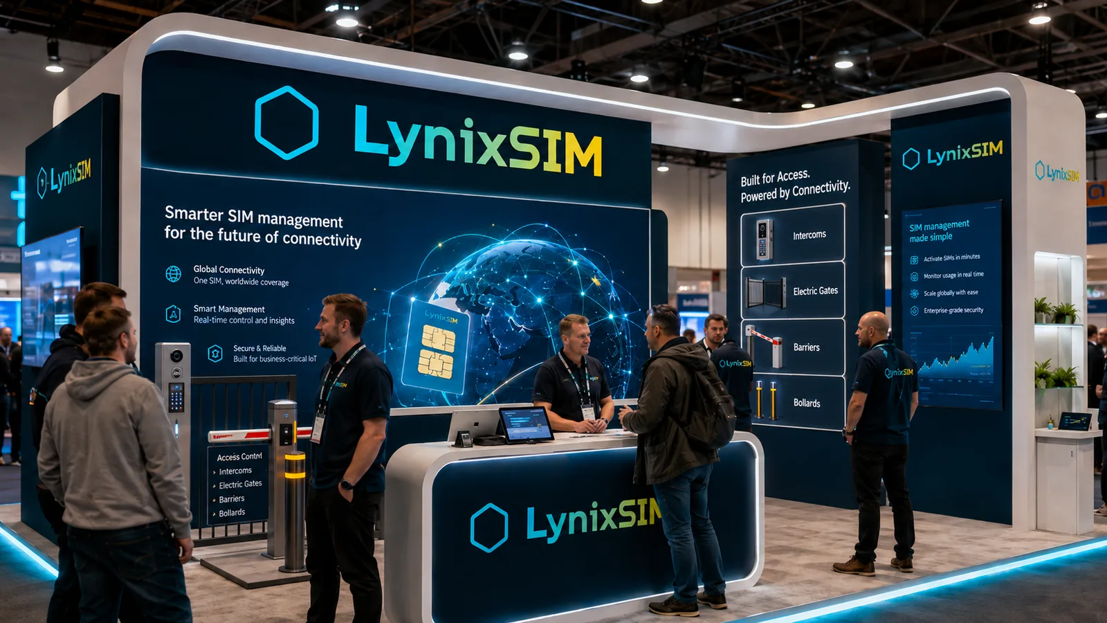 The LynixSIM team on their exhibition stand